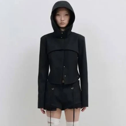 Ojos Layered Wool Bolero Jacket