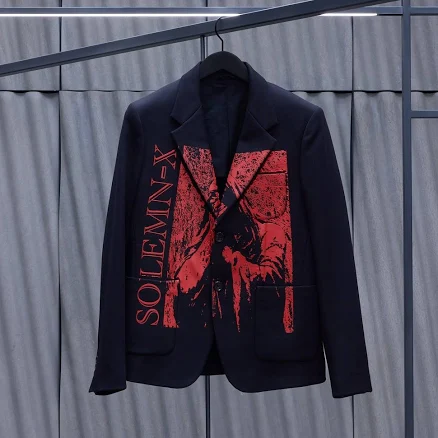 RAF SIMONS H. Lorenzo Relaxed Graphic Print Blazer
