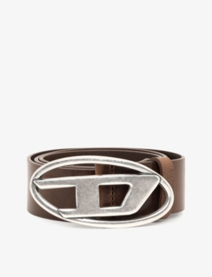 DIESEL - B-1dr logo-buckle leather belt