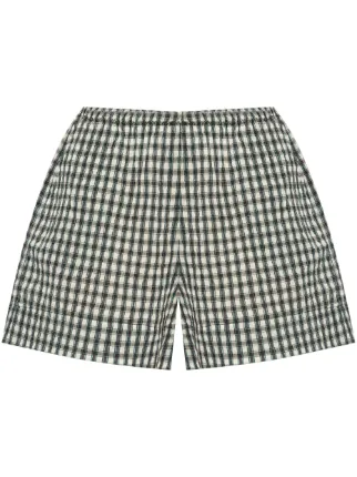Check-print Seersucker Shorts