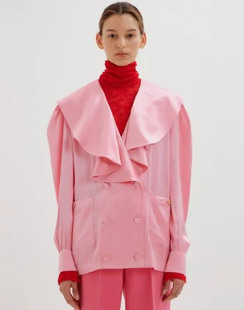 EENK Timing Oversized Collar Blouse