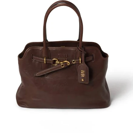 Miu Miu Brown Leather Aventure Shoulder Bag Woman