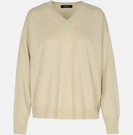 Fabiana Filippi V-Neck Knitted Jumper with Shoulder Strap Trim