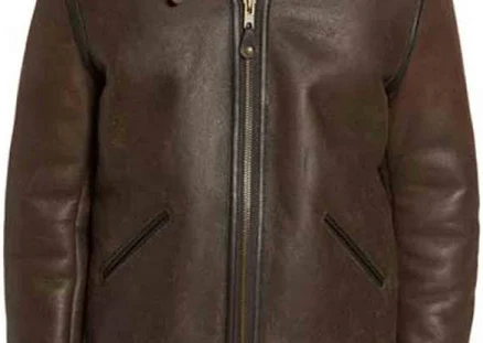 Men's B6 Shearling Brown Leather Jacket with Hoodie