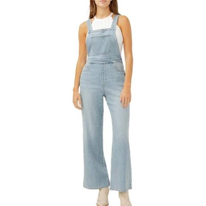 Silver Jeans Co. Women's Relaxed Fit Wide Leg Denim Overalls