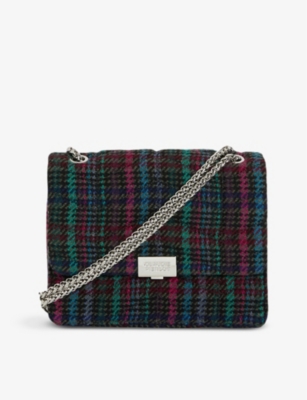 CLAUDIE PIERLOT - Angela tartan-print wool-blend cross-body bag