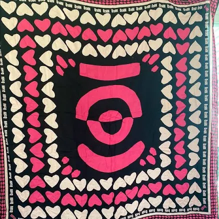Alexander Mcqueen Accessories | Pink And White Heart Pattern Scarf | Color: Pink/White | Size: Os | Roseroro's Closet