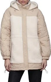 Hooded Nylon & Faux Shearling Anorak