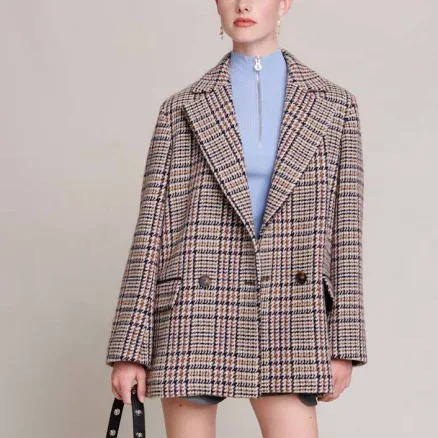 Maje Women's Wool-blend Checked Blazer