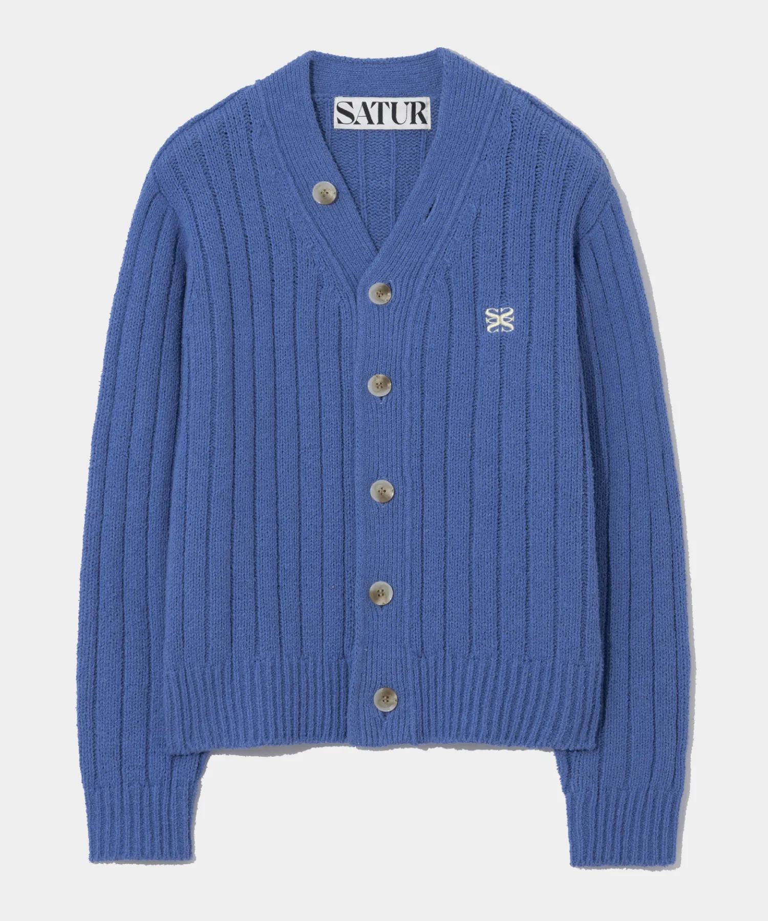 (W) Faro oversized wool blend cardigan baby blue