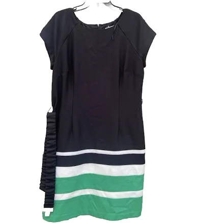 Studio One Multicolored Sheath Belted Dress Size 16
