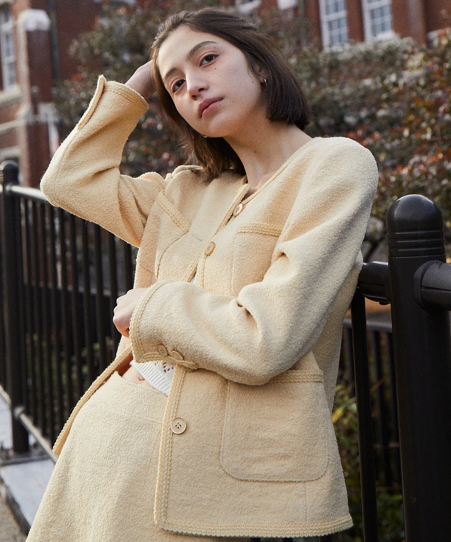 BOUCLE TWEED JACKET BUTTER