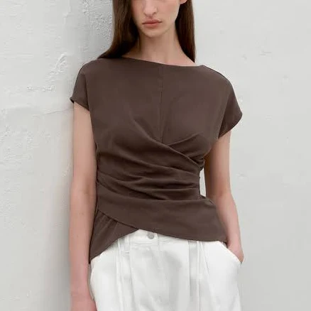 Atelier Nain LOWER WAIST TUCK JERSEY TOP