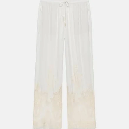 Woman Zara Zw Collection Lace Pajama Pants
