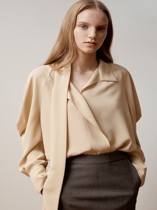 Long Scarf Tie Blouse