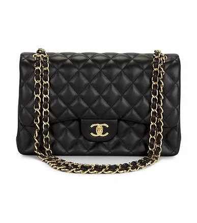 Chanel Black Jumbo Classic Lambskin Double Flap