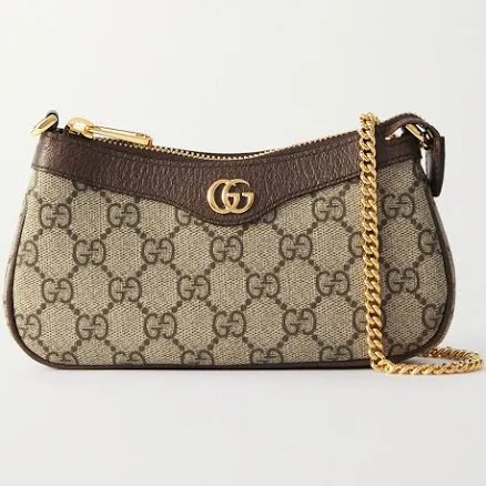 Gucci Women's Ophidia Mini Leather-Trimmed Canvas Shoulder Bag