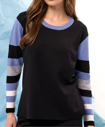 Color Block Sleeve Scoop Neck