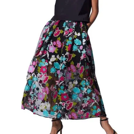 Natori Tangier Embroidered Tulle Maxi Skirt