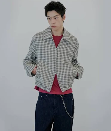 NUAKLE Check Blouson_Beige