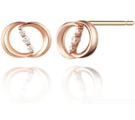 Stonehenge Dal 14k Earrings Sa24a62t Cubic Zirconia 14k Rose Gold
