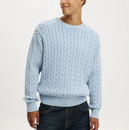 Cotton On Men's Washed Box Fit Crew Knit