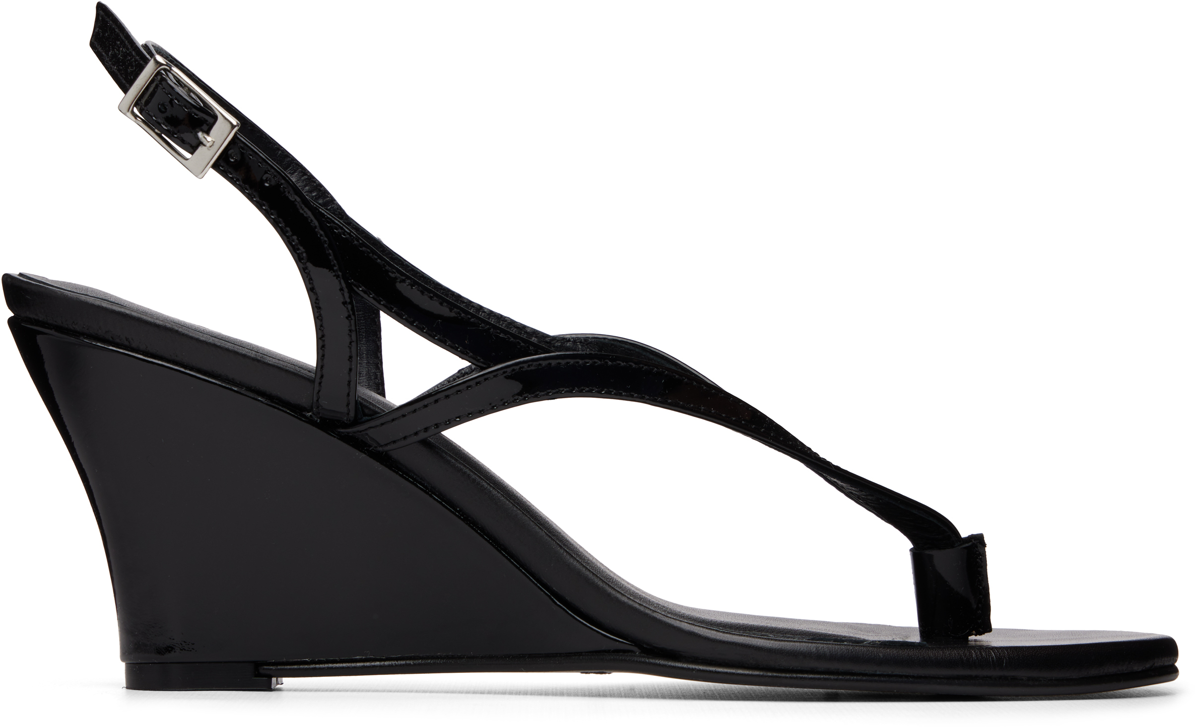 Black Sandal Wedges Heeled Sandals