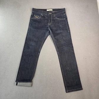 Plac Jeans Mens Raw Selvedge White Oak Cone Denim 502 Slim Dark Fits