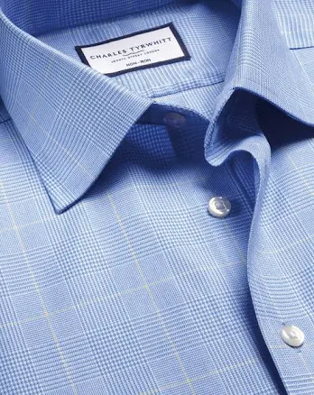 Men's Charles Tyrwhitt Non-Iron Prince Of Wales Checkered Dress Shirt