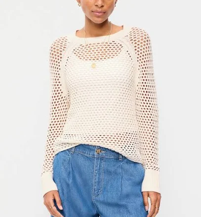 Old Navy Women's Seaside Cotton Open-Knit Sweater