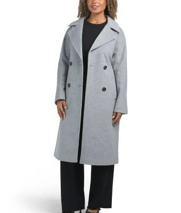 Virgin Wool Cashmere Blend Double Breasted Coat