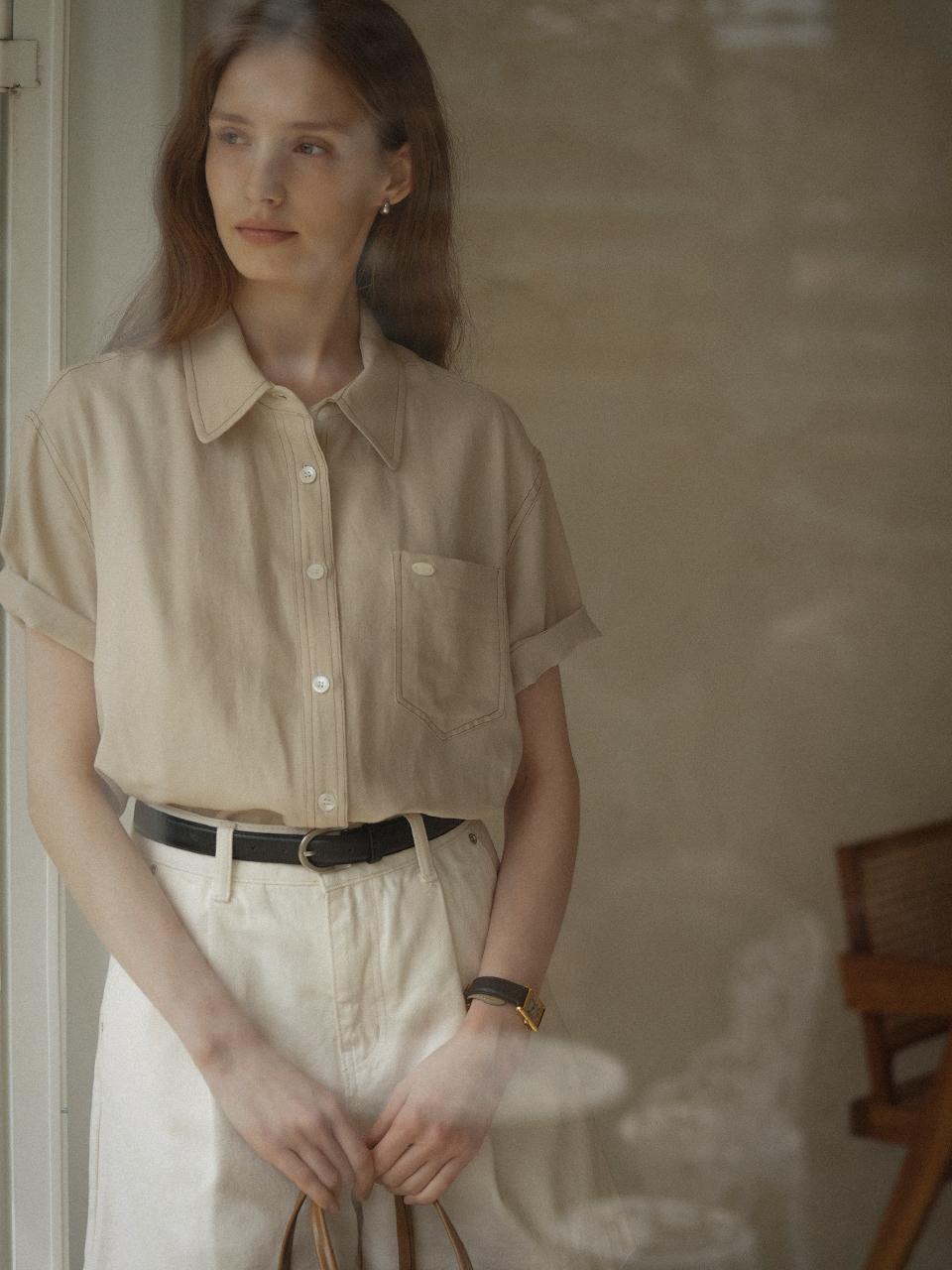 Stitch Pocket Half Sleeve Shirt