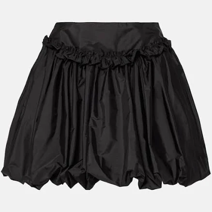 Simone Rocha, Gathered taffeta miniskirt, Women, Black, US 4, Skirts, Materialmix