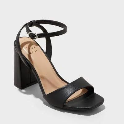 Women's A New Day Haley Ankle Strap Single Band Flare Heels