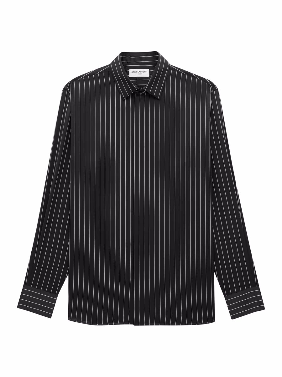 Silk Jacquard Striped Shirt