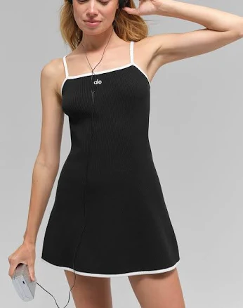 ALO Ribbed Sweater Knit Highline Dress