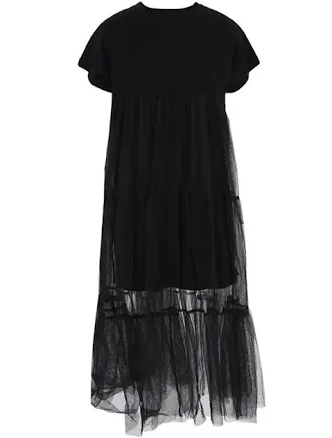Tulle Trim Tee Dress