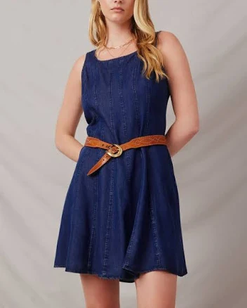 Sophie & Hailee Women's Smocked Denim Tank Dress