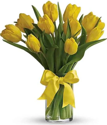 Teleflora Sunny Yellow Tulips Bouquet