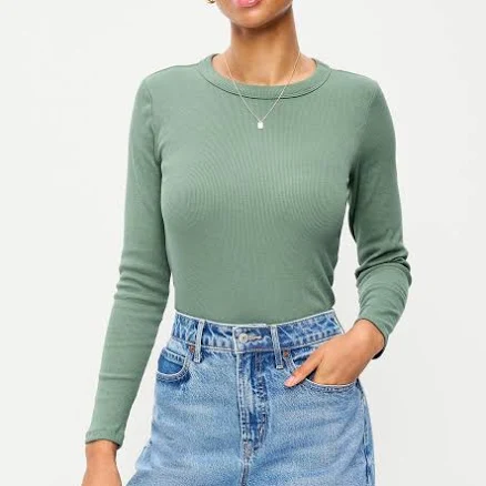Old Navy Women's Snug Long-Sleeve Crew-Neck T-Shirt