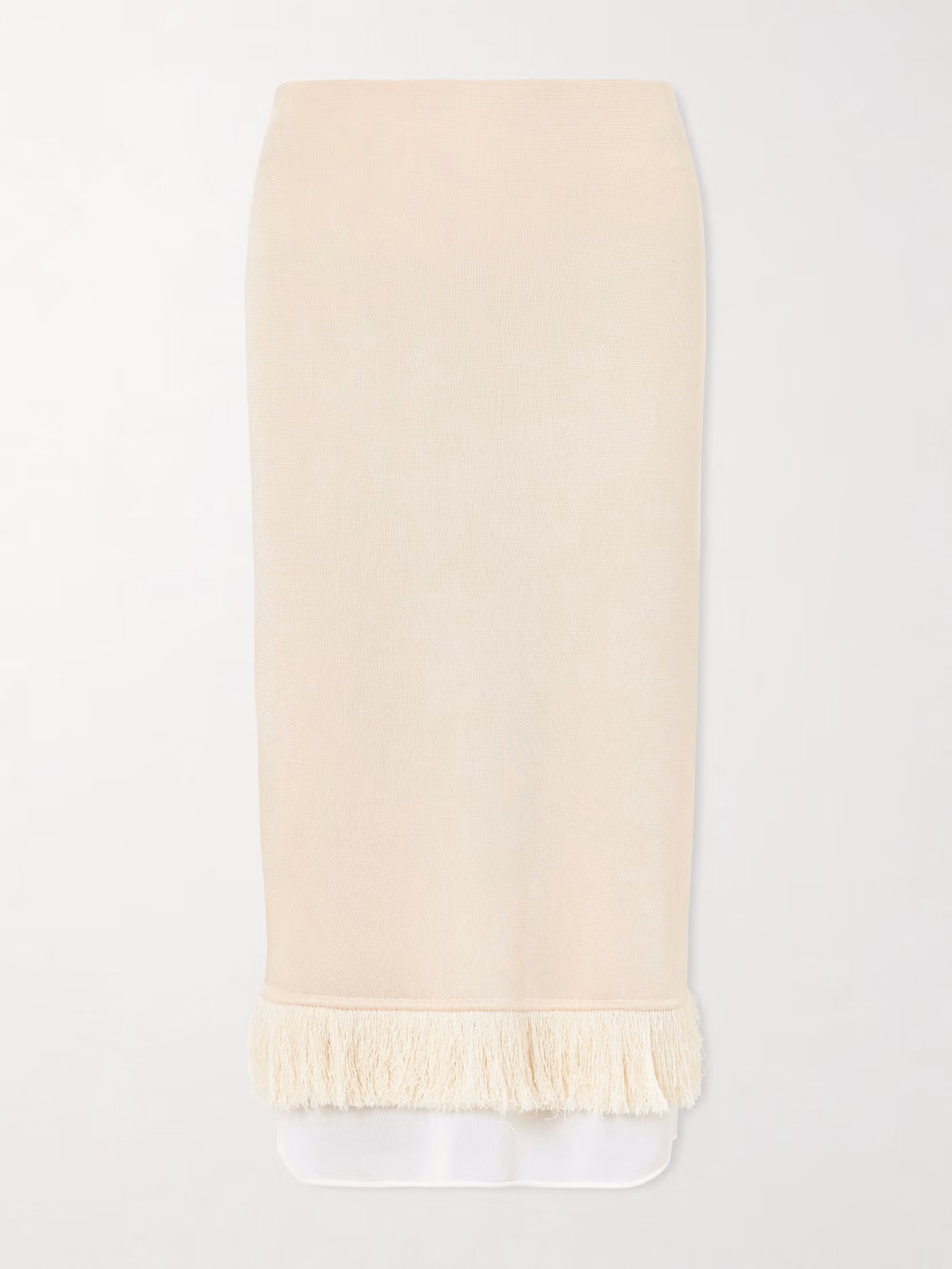 Frayed Hem Knit Skirt