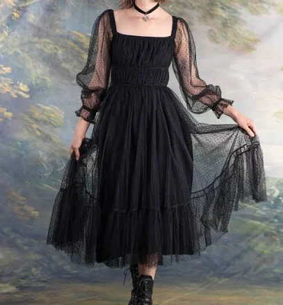 French Meadows Tulle Dot Milkmaid Dress