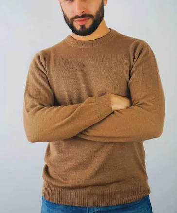 Men's Crew-Neck Alpaca Sweater