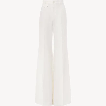 Chloé High-rise Flared Cotton Canvas Pants