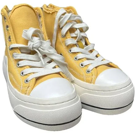 R13 Yellow Cloth High-Top Trainers Size 35 EU