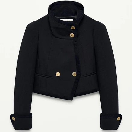 Zara Cropped Button-Up Jacket
