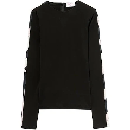 Emilio Pucci Contrast-Trim Long-Sleeve PUCCI Top