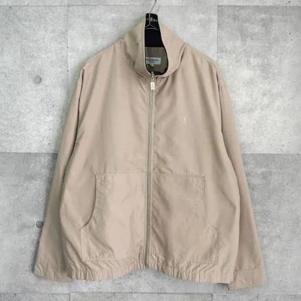 [ Yves Saint Laurent Vintage YSL Logo Blouson Beige