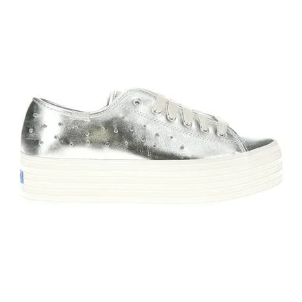 Keds Womens Triple Up Leather Light Up Platform Athletic Sneakers Casual S, Women's, Size: Small, Silver