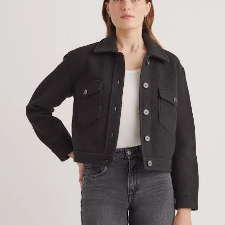Quince Women's Cropped Merino Wool Shirt Jacket